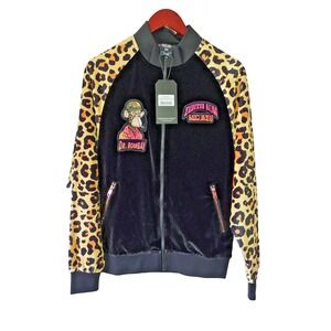 Death Row Records Track Jacket Dr. Bombay‎ Womens Small Leopard Velour $168.00